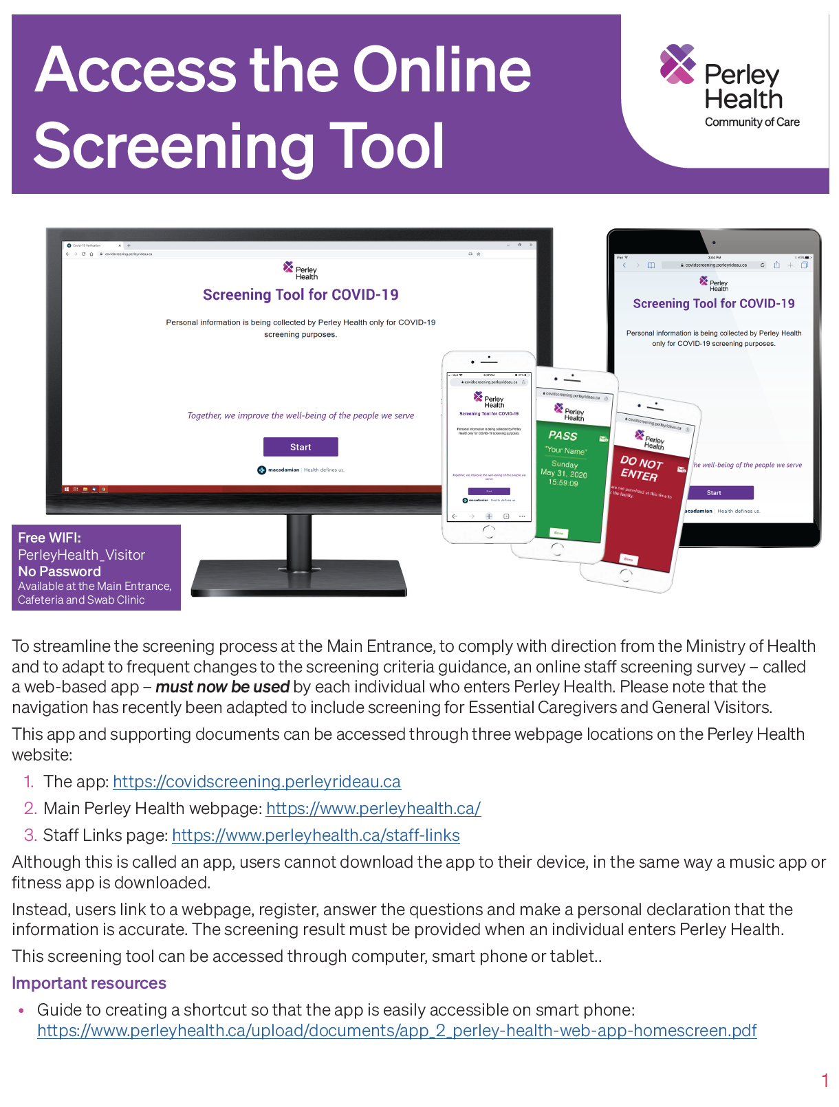 2021 COVID-19 Screening Tool Information Cover Preview Image